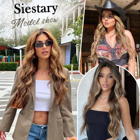 💖Saldi caldi della settimana - 50% di sconto🤩Parrucca da donna con capelli lunghi e ondulati sfumati, pezzo unico con vestibilità regolabile