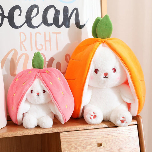 🍓 LETZTER TAG-AKTION – 50 % RABATT🍓Erdbeerhase verwandelt sich in kleines Kaninchen🎀 Plüschtier mit Obstpuppe🐰