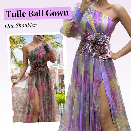 ✨【Schlankheitszauberer】Colorblock Mirage-Kleid ✨ | Illusion einer diagonalen Naht | Flügelärmel, die die Arme bedecken | Reißverschluss hinten für eine perfekte Passform