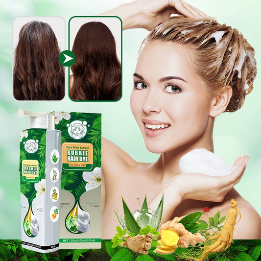 🌱 Bubble Hair Dye Shampoo mit reinem Pflanzenextrakt – 98 % natürliche Inhaltsstoffe, perfekt für empfindliche Kopfhaut & Zum ersten Mal!