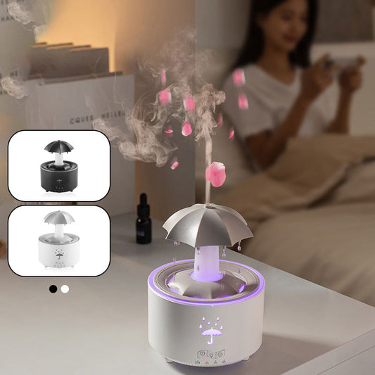 🌈💧Umidificatore per aromaterapia a goccia di pioggia rotante a 7 colori💧🌈Spettacolo di luci colorate e nebbia profumata che crea un'atmosfera da sogno in casa