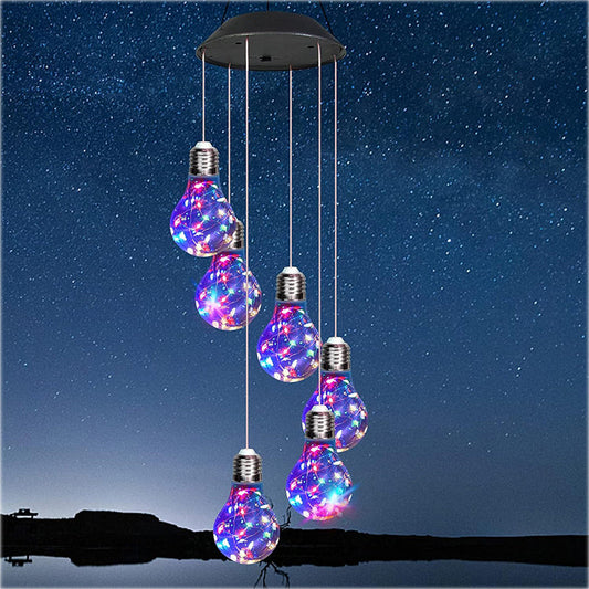 🌠2025 Neues Design🌠💡Buntes LED-Windspiel mit solarbetriebener Glühbirne🌈