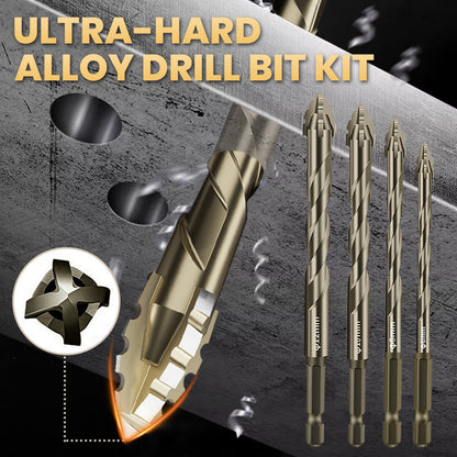 🔥2025 Hot Sale🔥High-Strength 4-Flute Serrated Eccentric Drill Bit Kit - Durable & Versatile for All DIY Projects