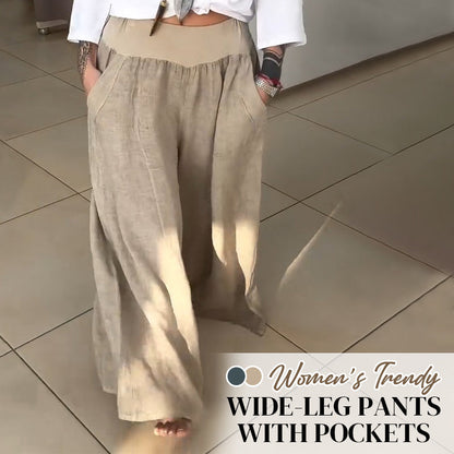 🌸NEW HOT SALE🔥Women’s Elastic Wide-Leg Pants with Pockets