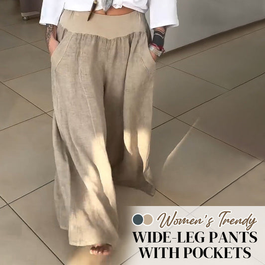🌸NEW HOT SALE🔥Women’s Elastic Wide-Leg Pants with Pockets