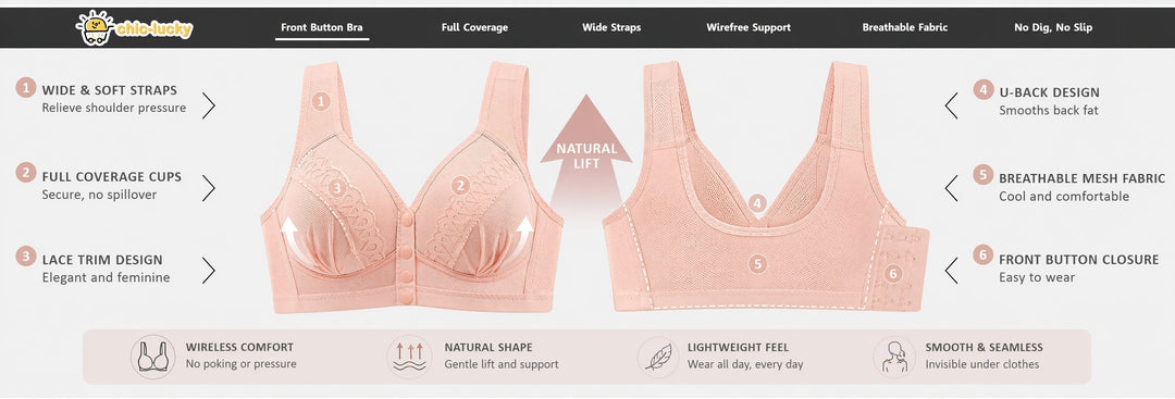 📢👙LAST DAY SPECIAL PRICE⚡CloudComfort™ Front-Button Cotton Bra – Breathable • Wire-Free • All-Day Support • Non-Padded & Skin-Friendly 🌿