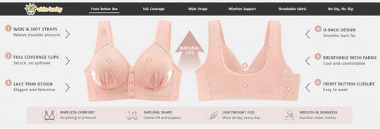 📢👙LAST DAY SPECIAL PRICE⚡CloudComfort™ Front-Button Cotton Bra – Breathable • Wire-Free • All-Day Support • Non-Padded & Skin-Friendly 🌿