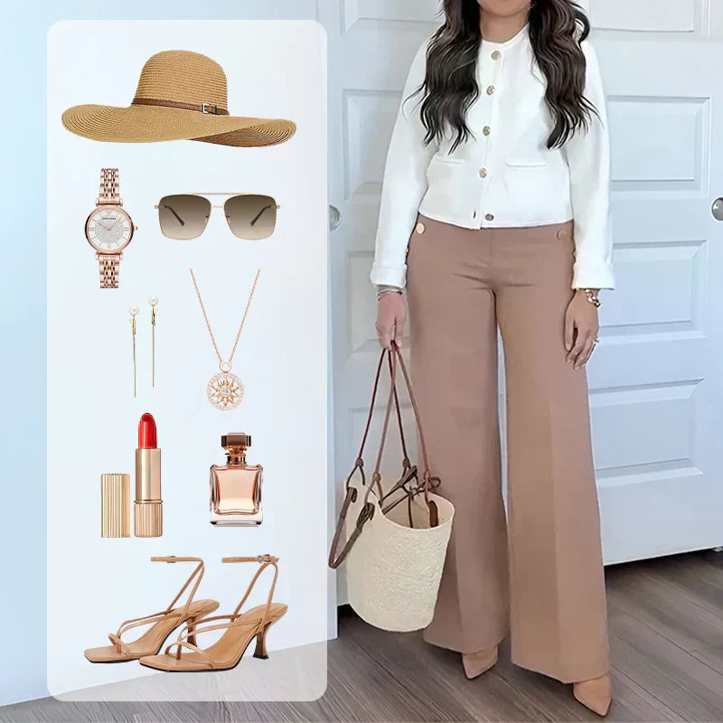 👖 50% OFF NOW! ✨ High-Waist Wide Leg Pants – Figure-Flattering, 3 Adjustable Lengths & Super Stretch 🏃‍♀️