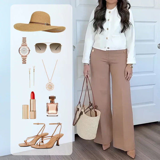 👖 50% OFF NOW! ✨ High-Waist Wide Leg Pants – Figure-Flattering, 3 Adjustable Lengths & Super Stretch 🏃‍♀️