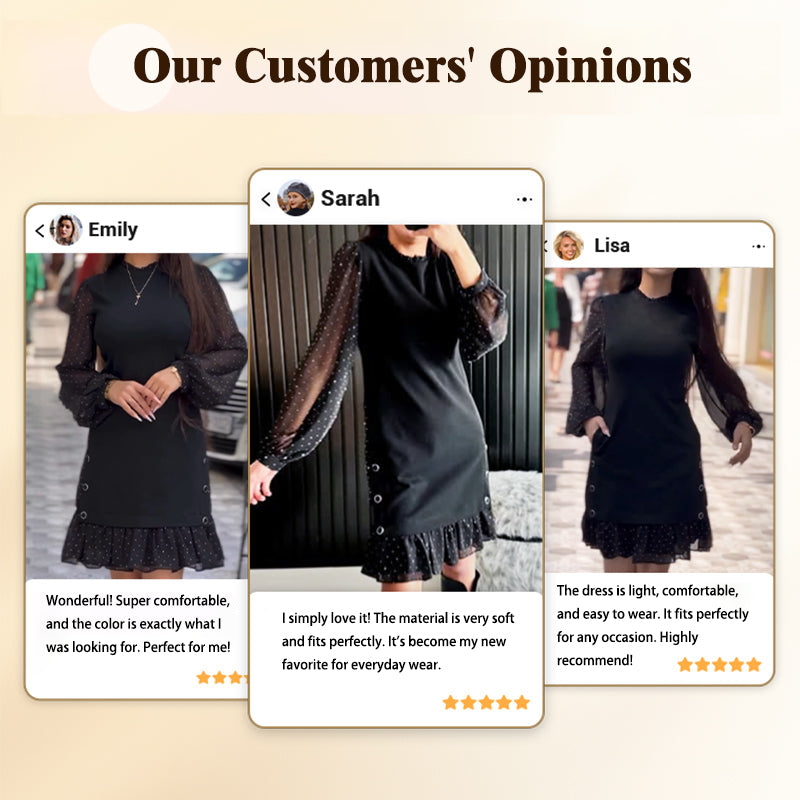✨ Flattering Elegance | Women's Rhinestone Round-Neck Midi Dress