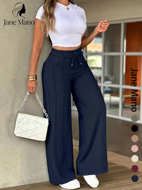 ⏳Last Day Sale Only ￡15.99!!👖 💥  Easy Everyday Comfort | Women's High-Waisted Straight-Leg Pants with Elastic Back