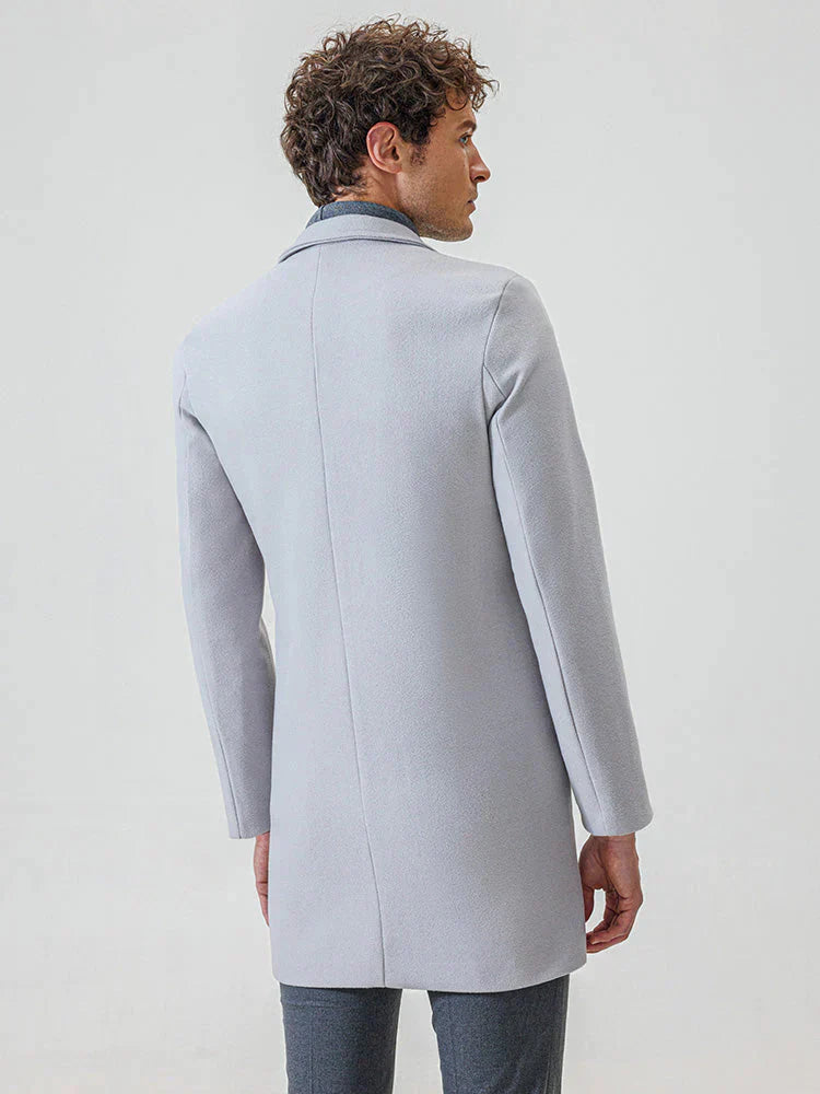 👔 Heren klassieke effenkleurige jas met enkele rij gespen - Tijdloos dagelijks essentieel