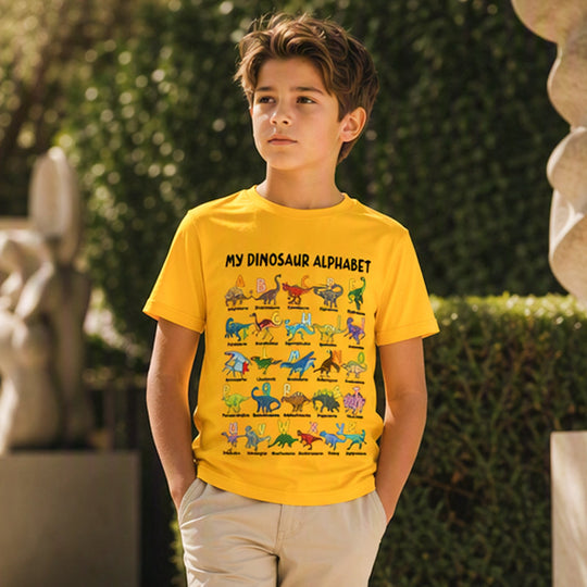 🦖Hot Sale 50% OFF✨Kids Dinosaur Alphabet Graphic T-Shirt