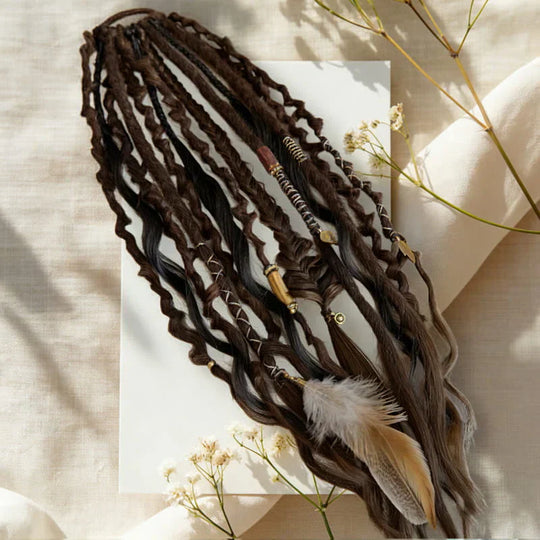 📢📢50%  OFF !! ⏰Bohemian Textured Ponytail | Instant Dreadlock Hair Extension | Easy Clip-In for Festivals & Nights Out