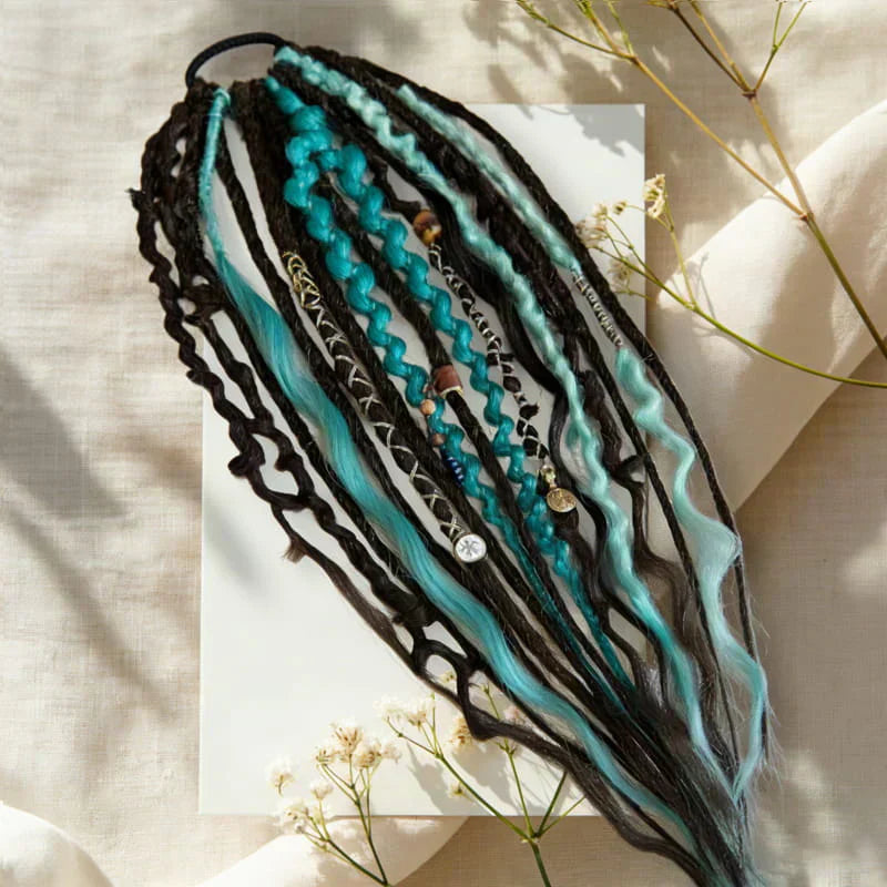 📢📢50%  OFF !! ⏰Bohemian Textured Ponytail | Instant Dreadlock Hair Extension | Easy Clip-In for Festivals & Nights Out