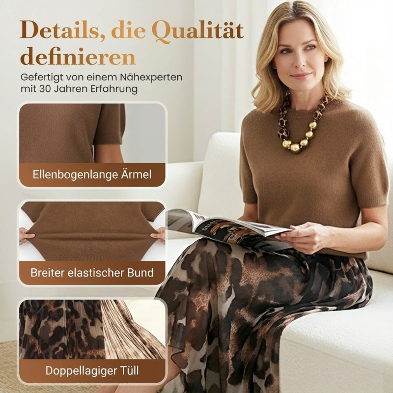 ✨🔥Ensemble deux pièces pour femme composé d'un pull et d'une jupe fluide à imprimé léopard