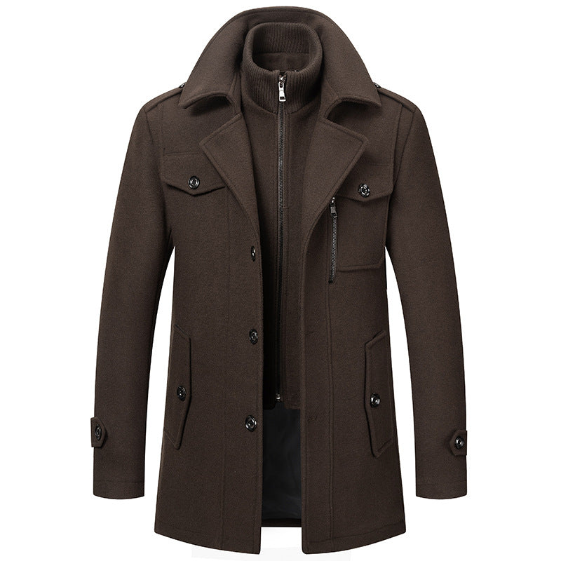 ⏳Offre à durée limitée : 50 % de réduction⏰Trench-coat classique en laine mélangée pour homme 🧥