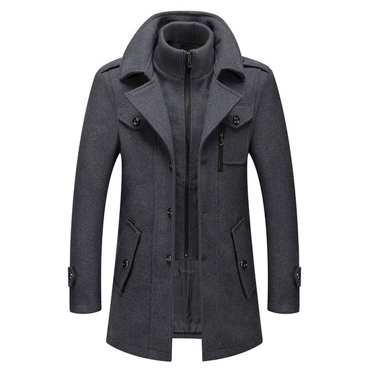 ⏳Offre à durée limitée : 50 % de réduction⏰Trench-coat classique en laine mélangée pour homme 🧥