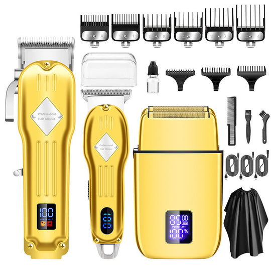 LCD Digital Display Retro Oil Head Electric Hair Clipper