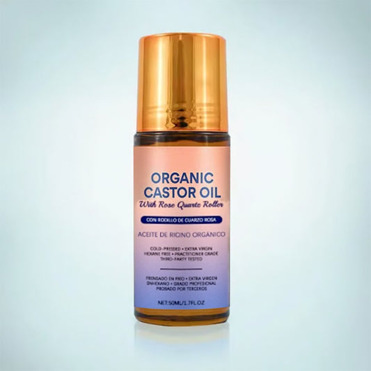 🏆#1 Best Seller⏰Organic Golden Castor Oil Roll-On with Rose Quartz 1.7oz