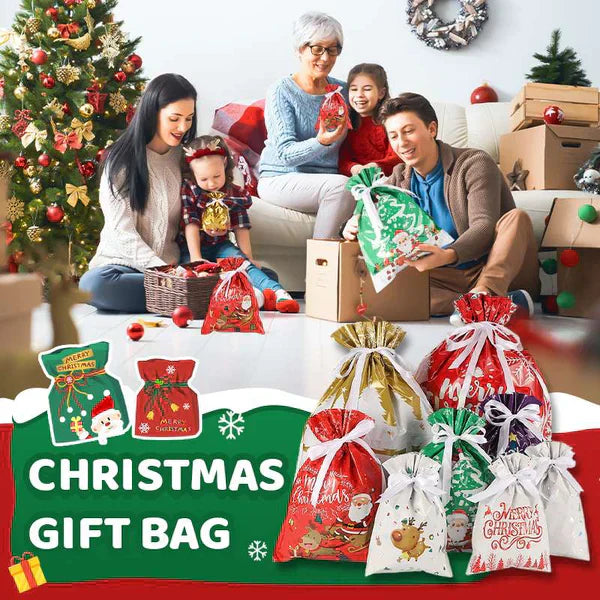 🔥Rebajas de Navidad 49% de descuento🎅Bolsas de regalo navideñas con cordón (biodegradables)🎁