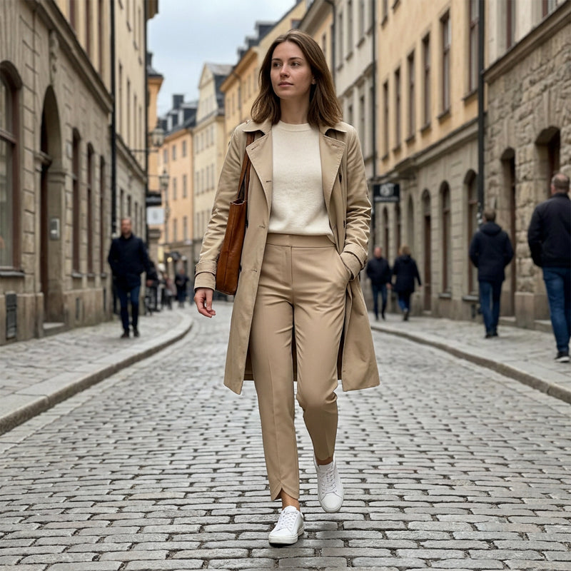 ⏳LIMITED OFFER 50% OFF🌞Women’s Fitted High-Waisted Zip-Pocket Trousers - 👖Lightweight, Breathable, Soft 26"/27" Ankle Pants with Zipper Pockets
