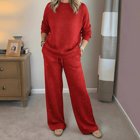 ⏰Last Day Sale - 50% OFF✨Women's Glitter Pullover Sweater & Pants 2-Piece Set