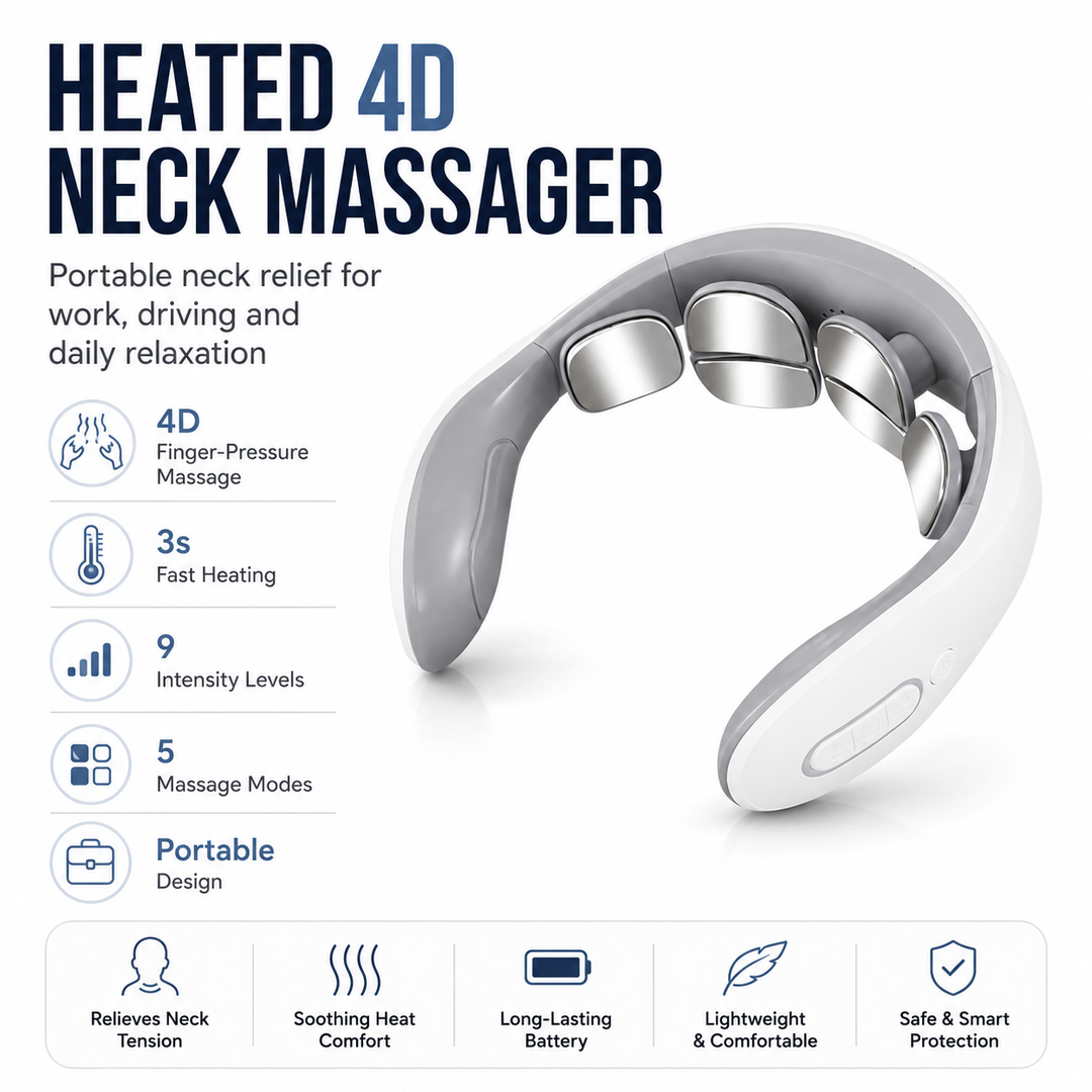 ⏳Time-Limited Special⏰Heated 4D Neck Massager / Portable 4D Neck Relaxer