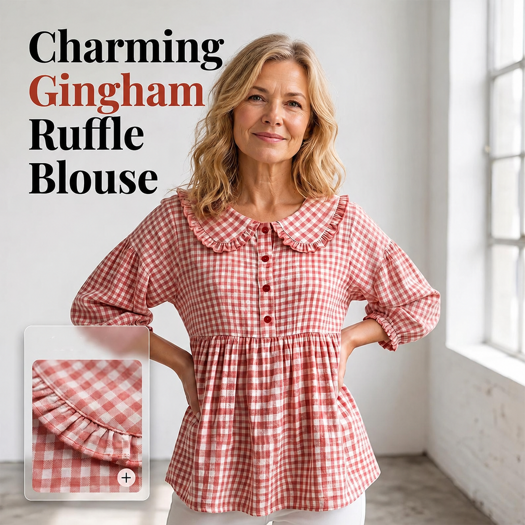 ⌛Limited-Time Offer-Women's Casual Gingham Print Top