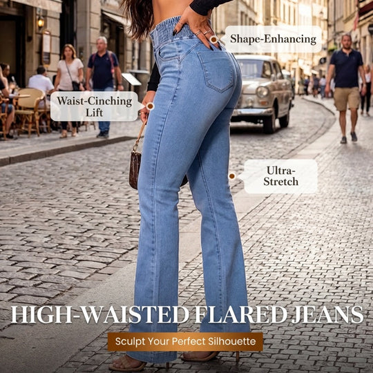 👖 Stretch High-Waist Flare Jeans – Gentle tummy support that hugs your curves. Soft stretch denim, easy to move in. Flattering for every shape. 👵🌸