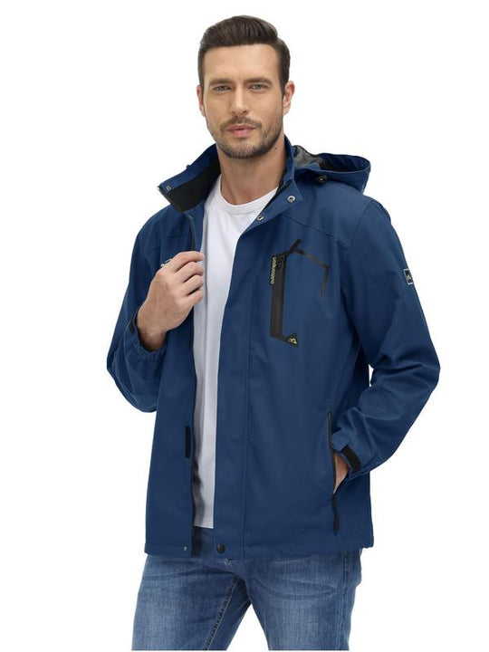 🔥Het rea 50% rabatt🎁Lätt vindjacka för män med avtagbar huva för vandring, fiske, träningskläder