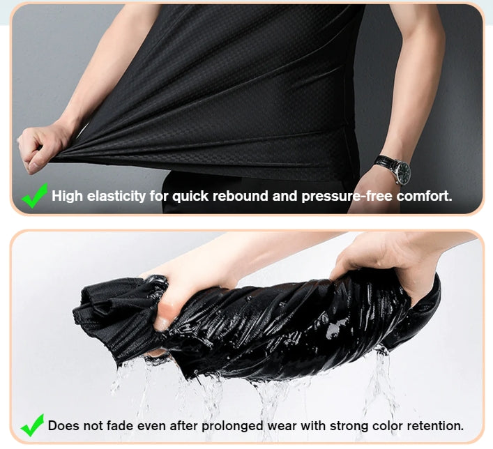 🔥Grande vente d'été : jusqu'à 60 % de réduction🔥Chemise homme en soie glacée ultra respirante