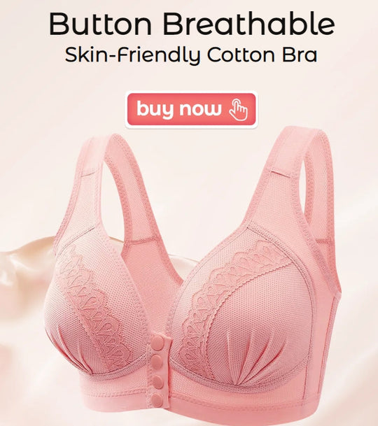 📢👙LAST DAY SPECIAL PRICE⚡CloudComfort™ Front-Button Cotton Bra – Breathable • Wire-Free • All-Day Support • Non-Padded & Skin-Friendly 🌿