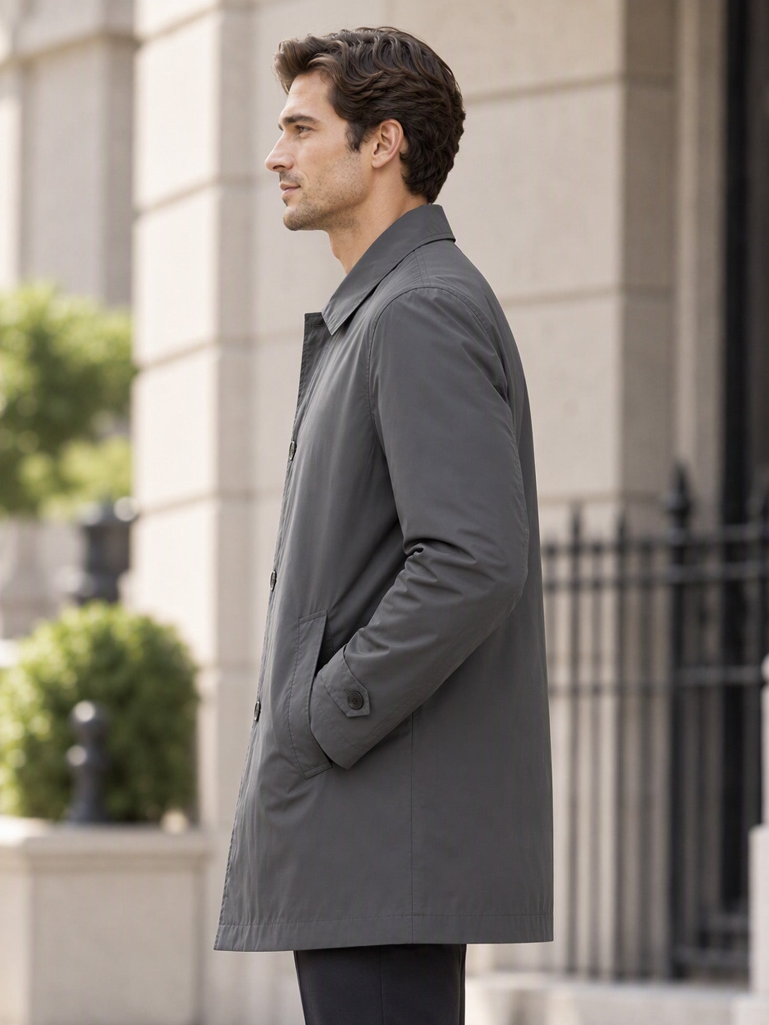 Trench imperméable mi-long pour homme
