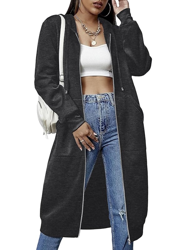 📢📢50 % de réduction🔥✨ Sweats à capuche en polaire à fermeture éclair pour femmes