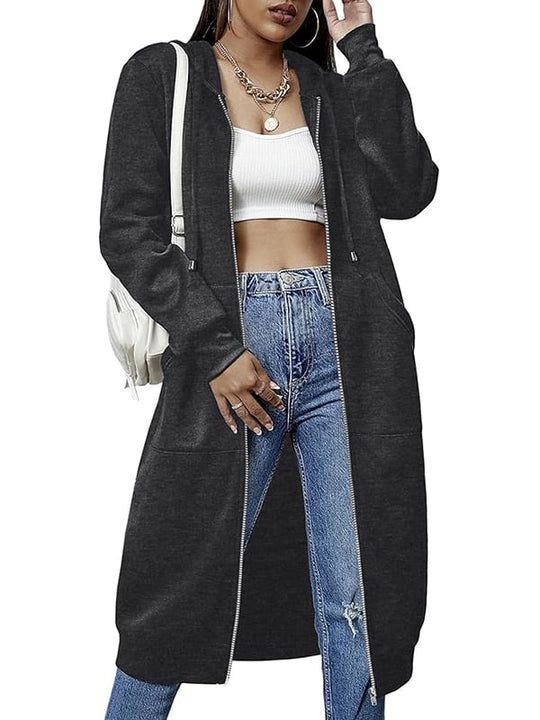📢📢50 % de réduction🔥✨ Sweats à capuche en polaire à fermeture éclair pour femmes