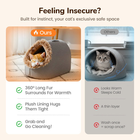 🥳2026 HOT SALE🥳💞50K+ SOLD!💥❄️🛡️ Flash Sale 50% Off! Cozy Pet Cave Bed – Your pet‘s safe haven for winter. Soft, warm & perfect for cuddle-up naps. Peace of mind for caring owners. 🛏️❤️