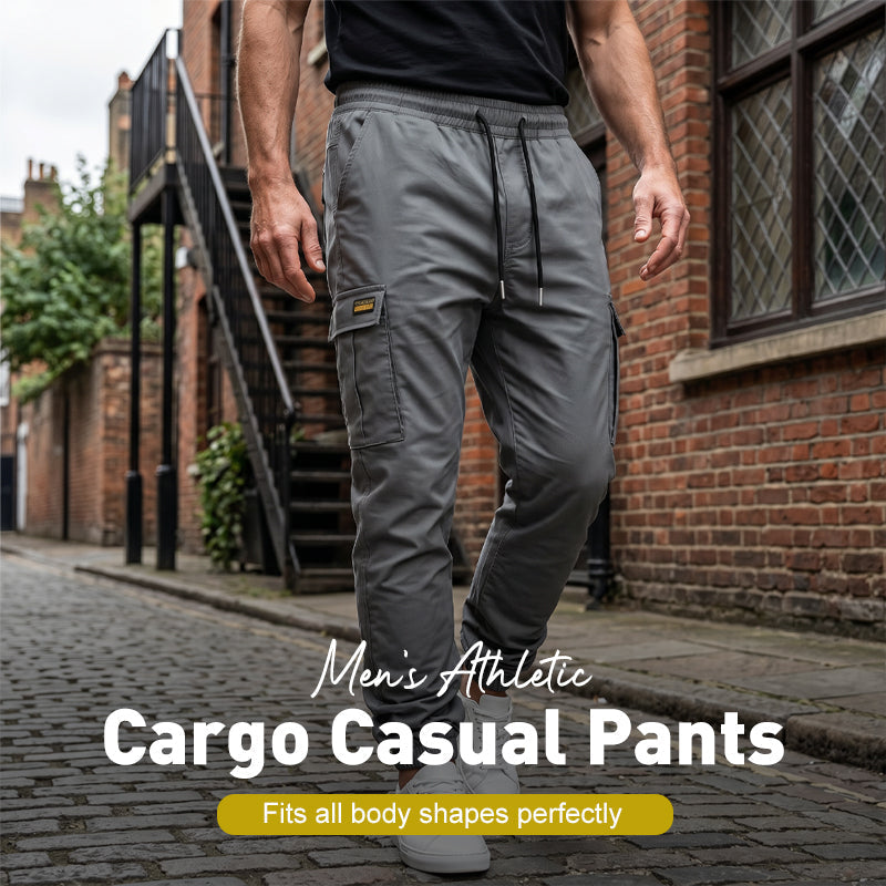 Men's Cargo Joggers – Drawstring Waist & Tapered Fit