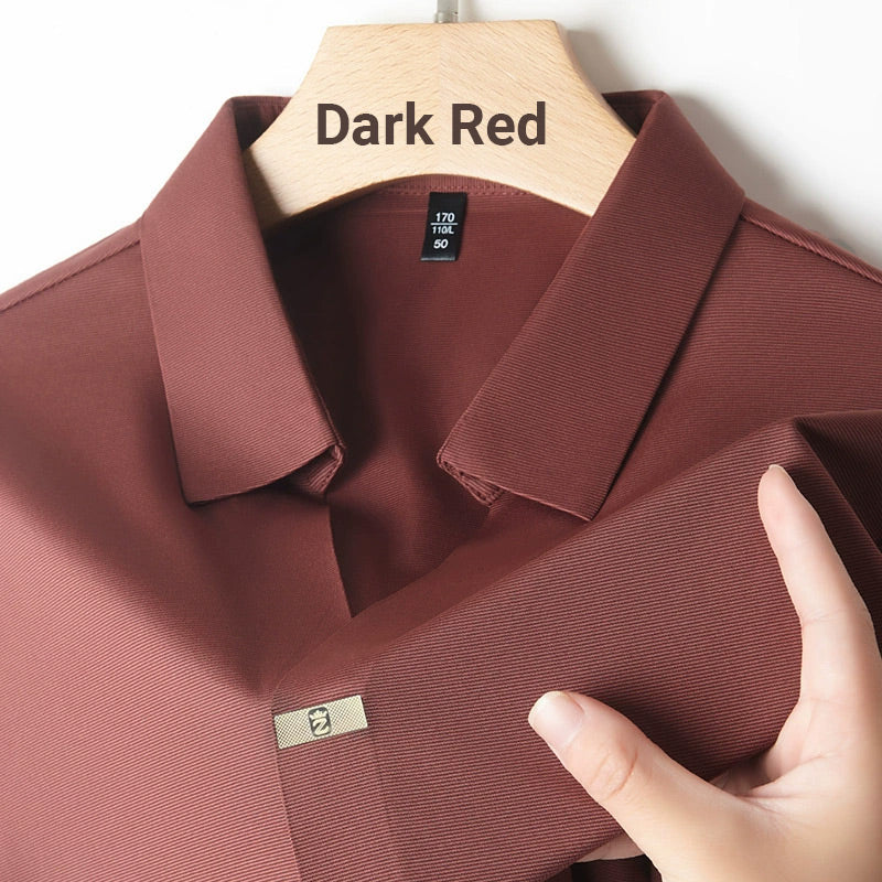 🎁Varmt salg 55 % RABATT⏳Herre t-skjorte med pustende, krøllfri passform og slag👔