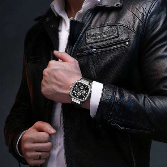 ⚡Heißer Sale: 50% Rabatt⚡Multifunktionale, wasserdichte Quarz-Herrenuhr mit quadratischem Design und Silikonband