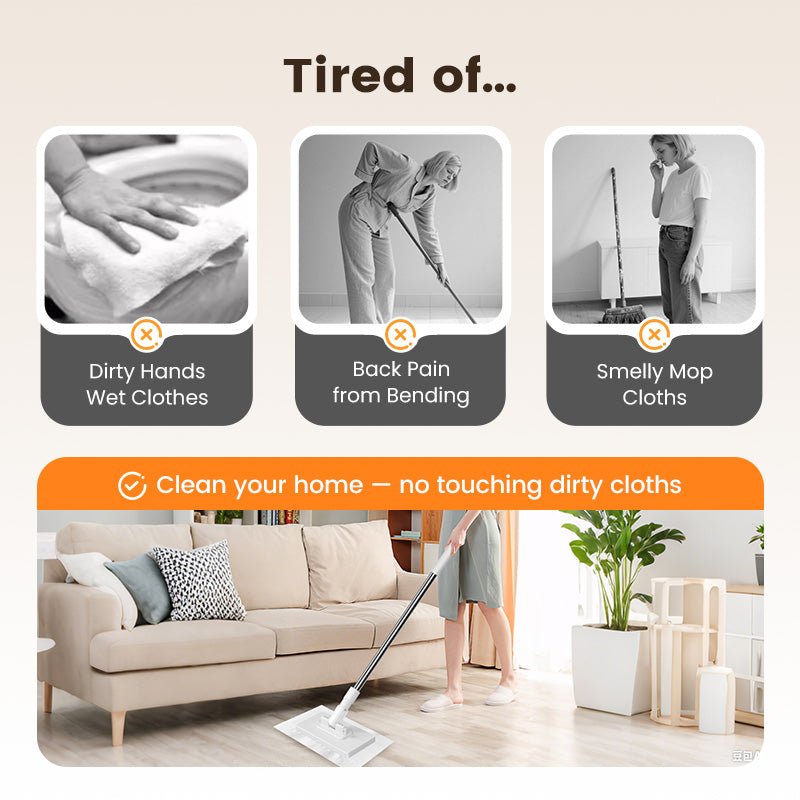 💥 Viimeinen päivä! 50% Pois 💥Kertakäyttöinen pölymoppi ja 4 uudelleenkäytettävää liinaa