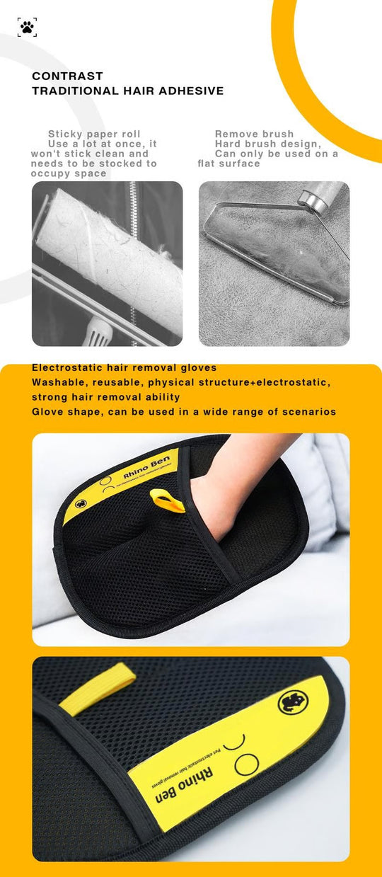🔥2026 Hot Sale 50% OFF✨⚡ 50K+ SOLD! 🎁Reusable Electrostatic Pet Hair Removal Glove - Works on Clothes, Couch, Car & All Fabric Surfaces