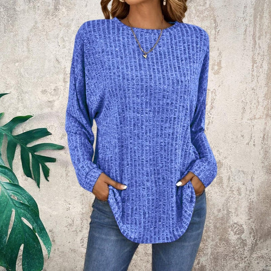 Casual Long-Sleeve Top – Soft Knit, Loose Fit & Versatile Style for All Body Types 🌸🧥