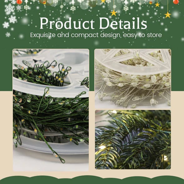 🎄Tidig julkampanj 50 % rabatt🎁 Ljusslinga med koppartråd och smällare