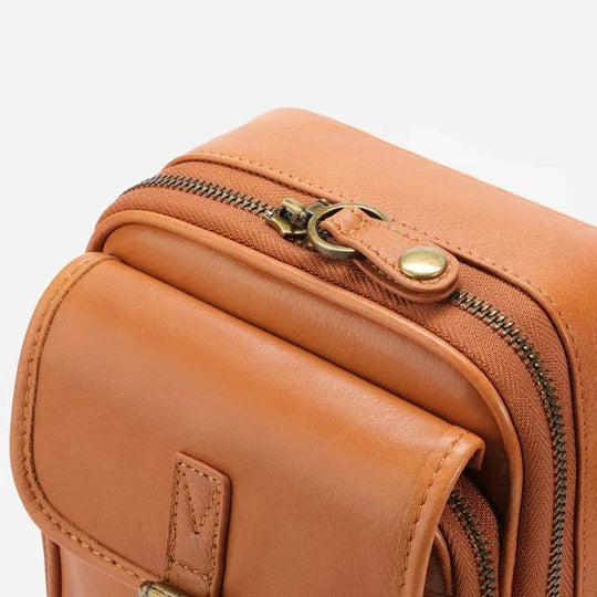 Vintage Crossbody Leather Bag – Adjustable & Spacious Design