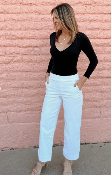 🔥VENDITA CALDA 2025🔥Pantaloni a gamba larga in twill elasticizzato | Vita alta | Larghi & Comodo