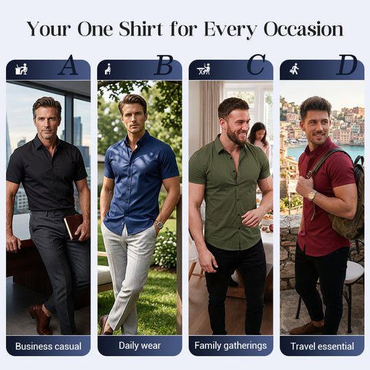 👔 50% OFF NOW! ✨ Men's Non-Iron Shirts – Wrinkle-Free, Comfortable All Day & Perfect for Business or Casual 👕