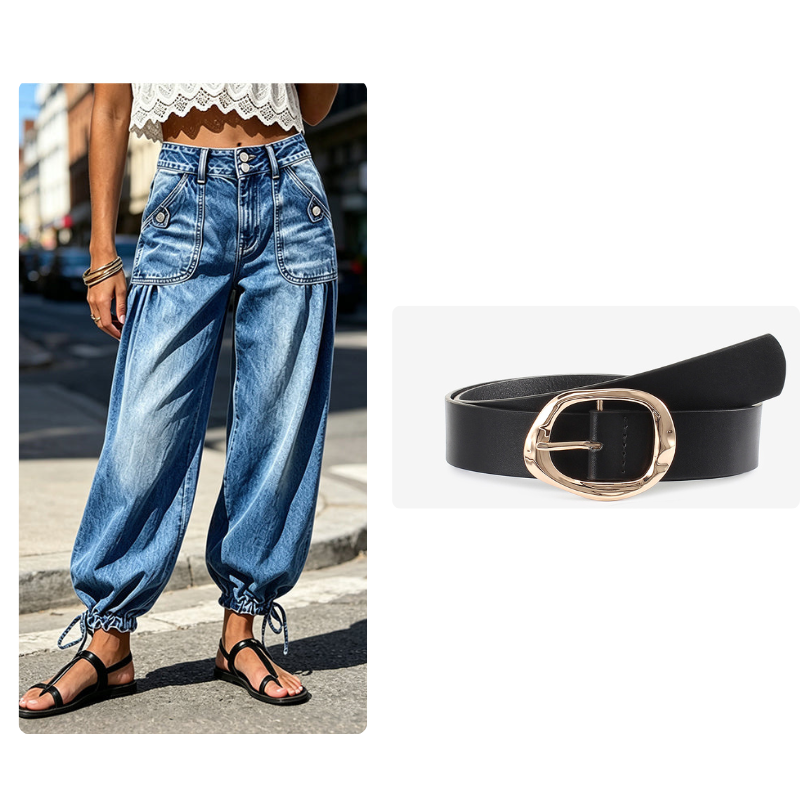 📢📢 50% DE RÉDUCTION ! ✨ Jeans barrel extensibles taille haute pour femme