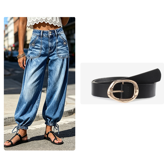 📢📢 50% DE RÉDUCTION ! ✨ Jeans barrel extensibles taille haute pour femme