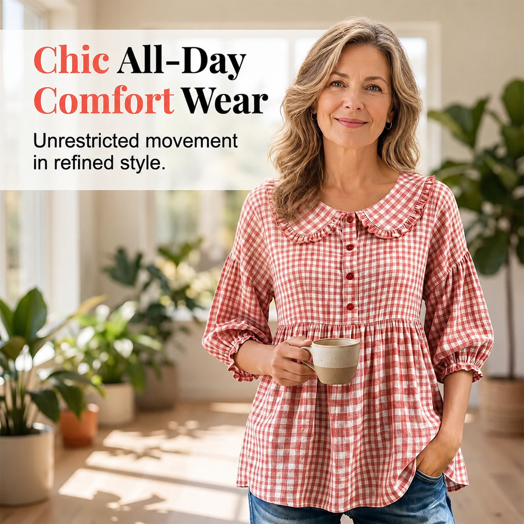 ⌛Limited-Time Offer-Women's Casual Gingham Print Top